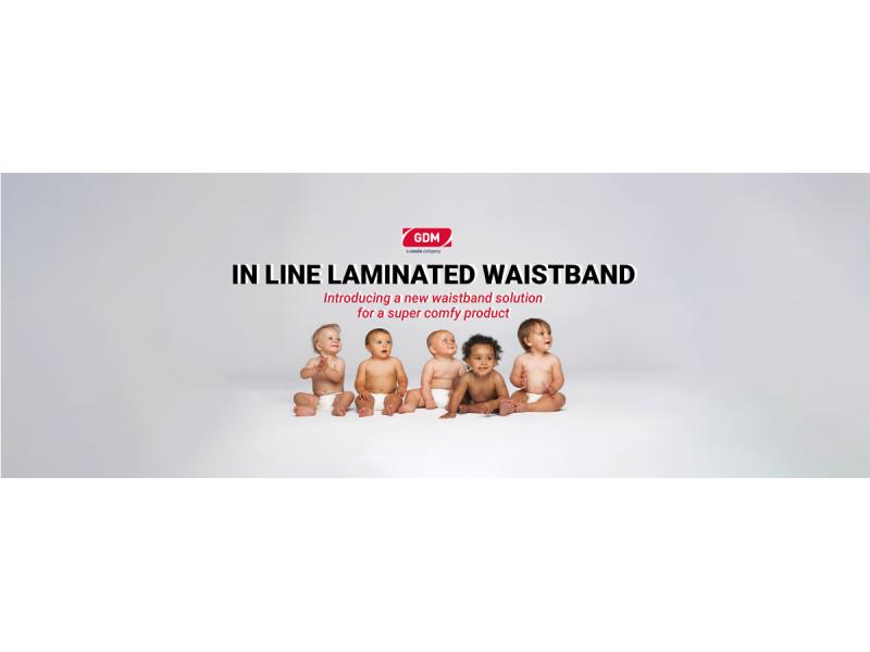 Sitting babies wearing diapers and writing In Line Laminated Waistband 